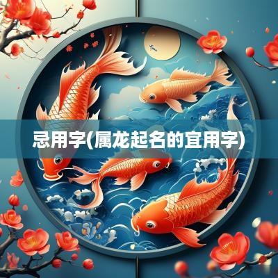 忌用字(属龙起名的宜用字)