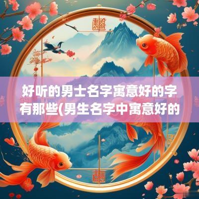 好听的男士名字寓意好的字有那些(男生名字中寓意好的字)