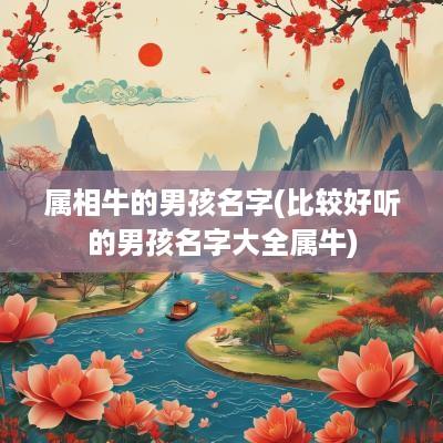 属相牛的男孩名字(比较好听的男孩名字大全属牛)