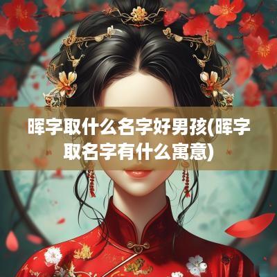 晖字取什么名字好男孩(晖字取名字有什么寓意)