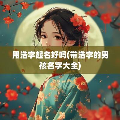 用浩字起名好吗(带浩字的男孩名字大全)