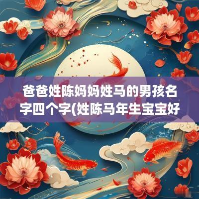 爸爸姓陈妈妈姓马的男孩名字四个字(姓陈马年生宝宝好听的名字)