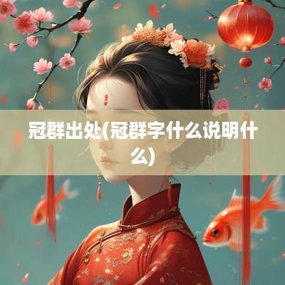 冠群出处(冠群字什么说明什么)