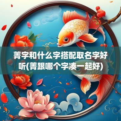 菁字和什么字搭配取名字好听(菁跟哪个字凑一起好)