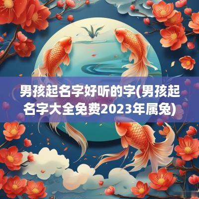 男孩起名字好听的字(男孩起名字大全免费2025年属兔)