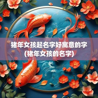 猪年女孩起名字好寓意的字(猪年女孩的名字)