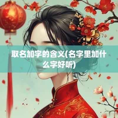 取名加字的含义(名字里加什么字好听)