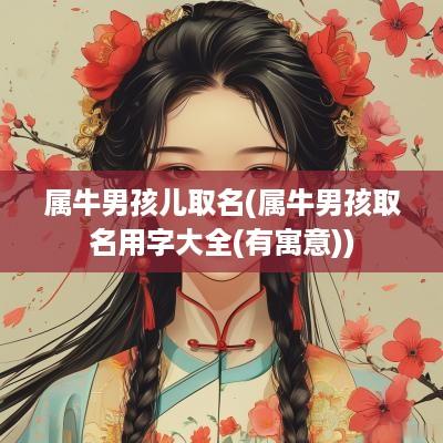 属牛男孩儿取名(属牛男孩取名用字大全(有寓意))