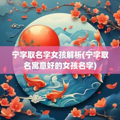 宁字取名字女孩解析(宁字取名寓意好的女孩名字)