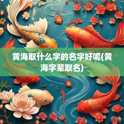 黄海取什么字的名字好呢(黄海字辈取名)