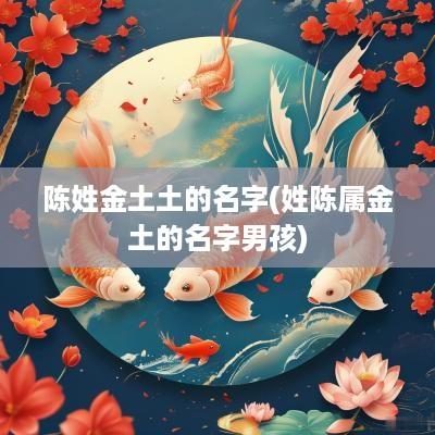 陈姓金土土的名字(姓陈属金土的名字男孩)