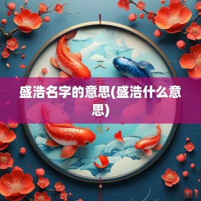 盛浩名字的意思(盛浩什么意思)