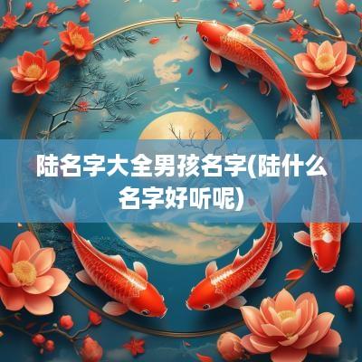 陆名字大全男孩名字(陆什么名字好听呢)
