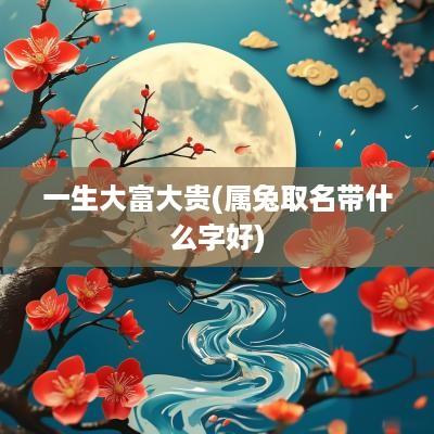 一生大富大贵(属兔取名带什么字好)