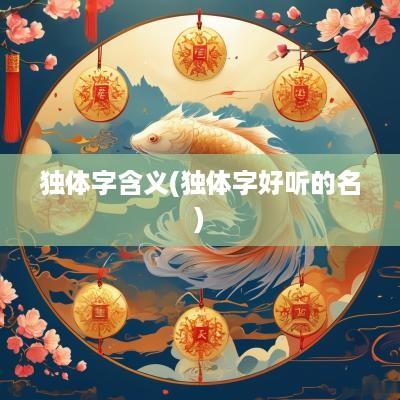 独体字含义(独体字好听的名)