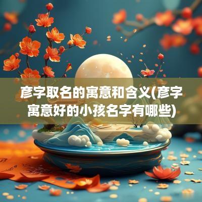 彦字取名的寓意和含义(彦字寓意好的小孩名字有哪些)