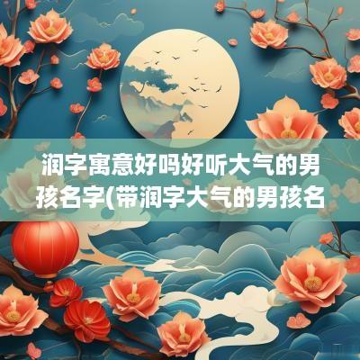 润字寓意好吗好听大气的男孩名字(带润字大气的男孩名字润峰)
