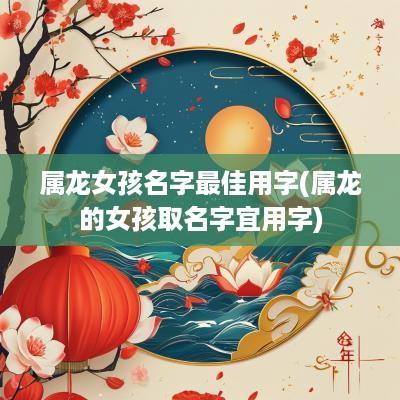 属龙女孩名字最佳用字(属龙的女孩取名字宜用字)