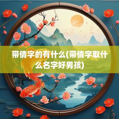 带倩字的有什么(带倩字取什么名字好男孩)