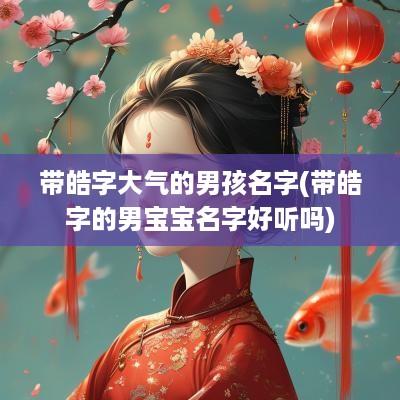 带皓字大气的男孩名字(带皓字的男宝宝名字好听吗)