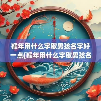 猴年用什么字取男孩名字好一点(猴年用什么字取男孩名字好听)