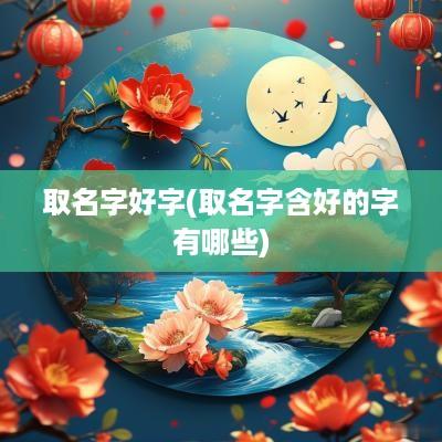 取名字好字(取名字含好的字有哪些)