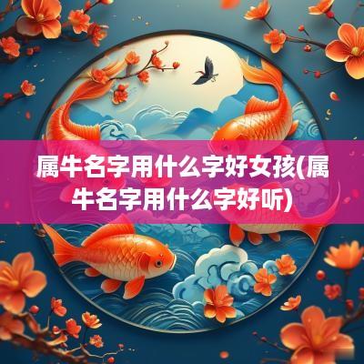 属牛名字用什么字好女孩(属牛名字用什么字好听)