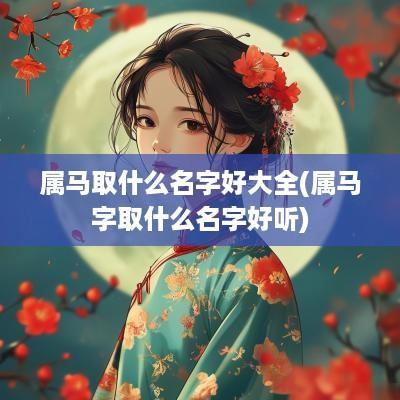 属马取什么名字好大全(属马字取什么名字好听)