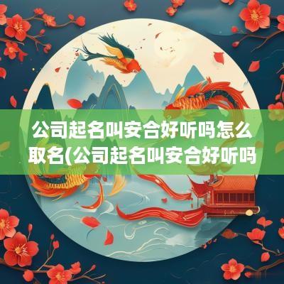 公司起名叫安合好听吗怎么取名(公司起名叫安合好听吗女生)