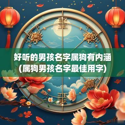 好听的男孩名字属狗有内涵(属狗男孩名字最佳用字)