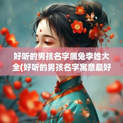 好听的男孩名字属兔李姓大全(好听的男孩名字寓意最好)