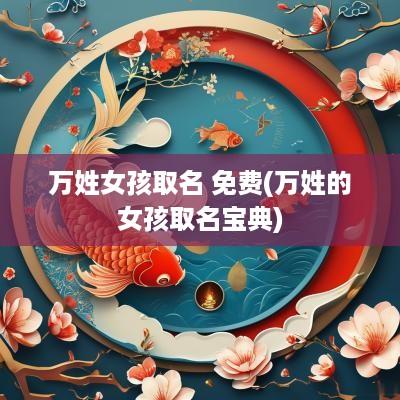 万姓女孩取名 免费(万姓的女孩取名宝典)