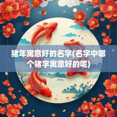 猪年寓意好的名字(名字中哪个猪字寓意好的呢)