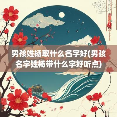 男孩姓杨取什么名字好(男孩名字姓杨带什么字好听点)