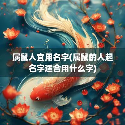 属鼠人宜用名字(属鼠的人起名字适合用什么字)