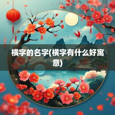 横字的名字(横字有什么好寓意)