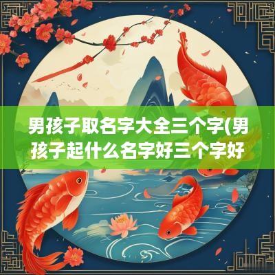 男孩子取名字大全三个字(男孩子起什么名字好三个字好听)