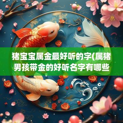 猪宝宝属金最好听的字(属猪男孩带金的好听名字有哪些)