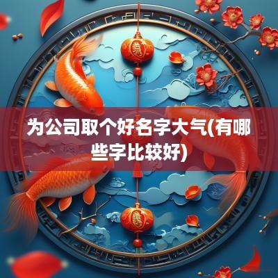 为公司取个好名字大气(有哪些字比较好)