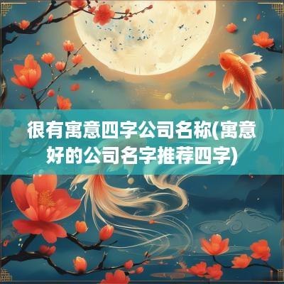 很有寓意四字公司名称(寓意好的公司名字推荐四字)