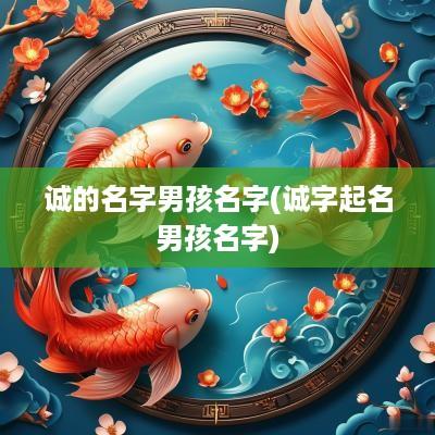 诚的名字男孩名字(诚字起名男孩名字)