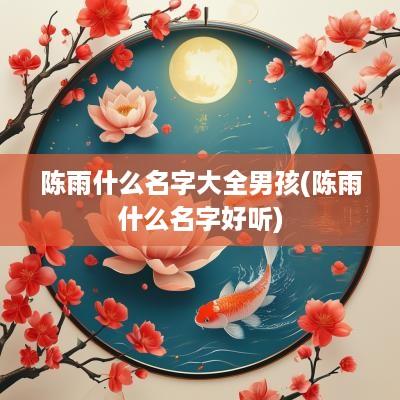 陈雨什么名字大全男孩(陈雨什么名字好听)