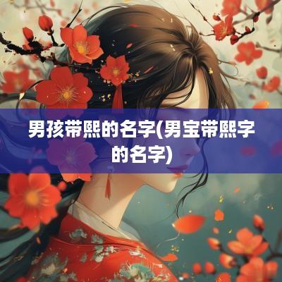 男孩带熙的名字(男宝带熙字的名字)