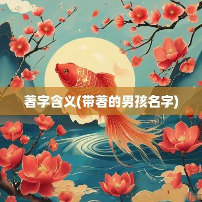 著字含义(带著的男孩名字)