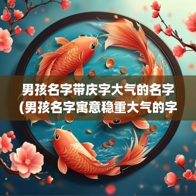 男孩名字带庆字大气的名字(男孩名字寓意稳重大气的字)