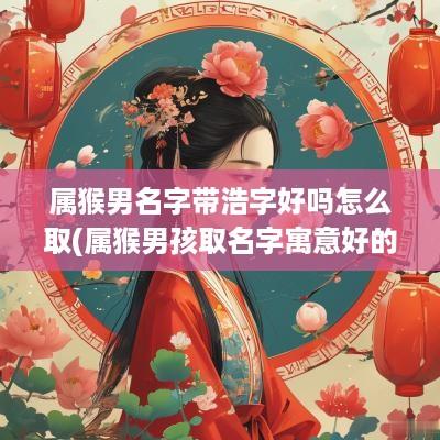 属猴男名字带浩字好吗怎么取(属猴男孩取名字寓意好的字)