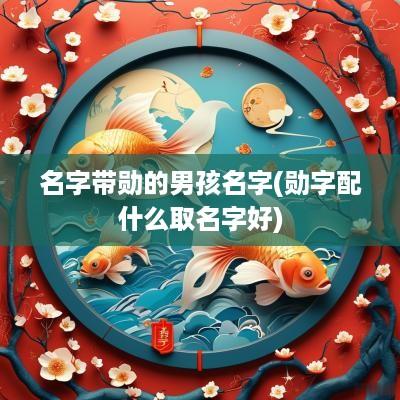 名字带勋的男孩名字(勋字配什么取名字好)
