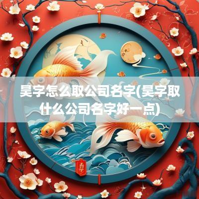 昊字怎么取公司名字(昊字取什么公司名字好一点)