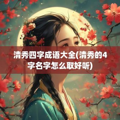 清秀四字成语大全(清秀的4字名字怎么取好听)