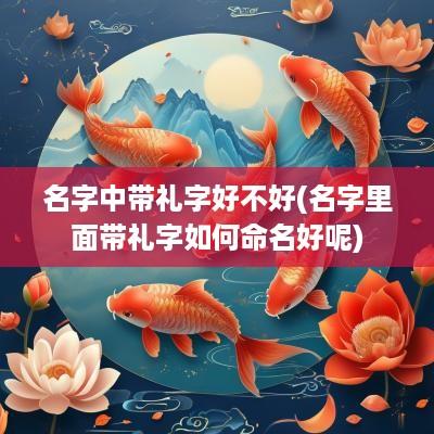 名字中带礼字好不好(名字里面带礼字如何命名好呢)